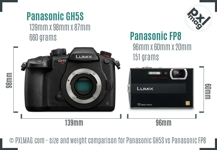 Panasonic GH5S vs Panasonic FP8 size comparison