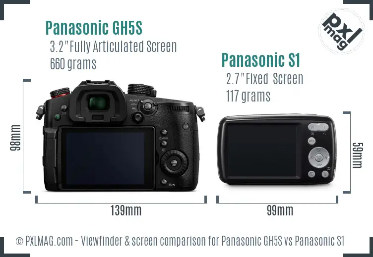 Panasonic GH5S vs Panasonic S1 Screen and Viewfinder comparison