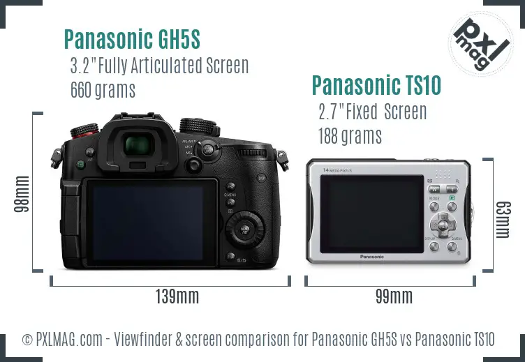 Panasonic GH5S vs Panasonic TS10 Screen and Viewfinder comparison