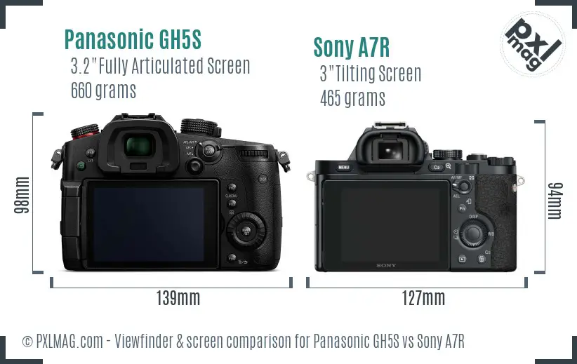 Panasonic GH5S vs Sony A7R Screen and Viewfinder comparison Panasonic GH5S vs Sony A7R Screen and Viewfinder comparison