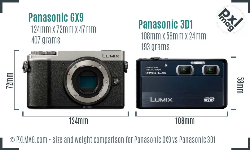 Panasonic GX9 vs Panasonic 3D1 size comparison