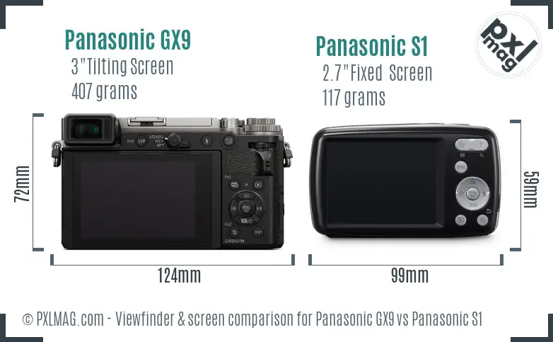 Panasonic GX9 vs Panasonic S1 Screen and Viewfinder comparison Panasonic GX9 vs Panasonic S1 Screen and Viewfinder comparison