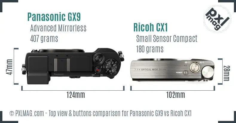 Top view design and control layout comparison