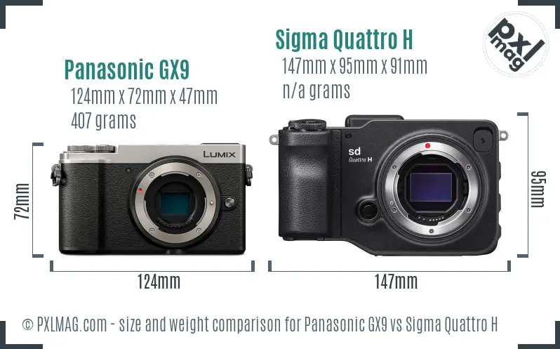Panasonic GX9 vs Sigma Quattro H size comparison