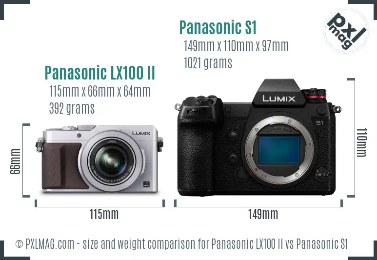 Panasonic LX100 II vs Panasonic S1 size comparison