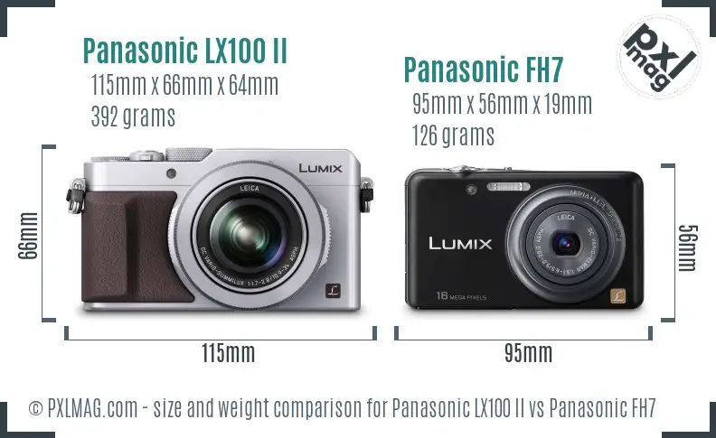 Panasonic LX100 II vs Panasonic FH7 size comparison