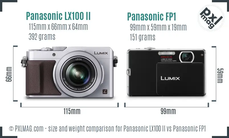 Panasonic LX100 II vs Panasonic FP1 size comparison
