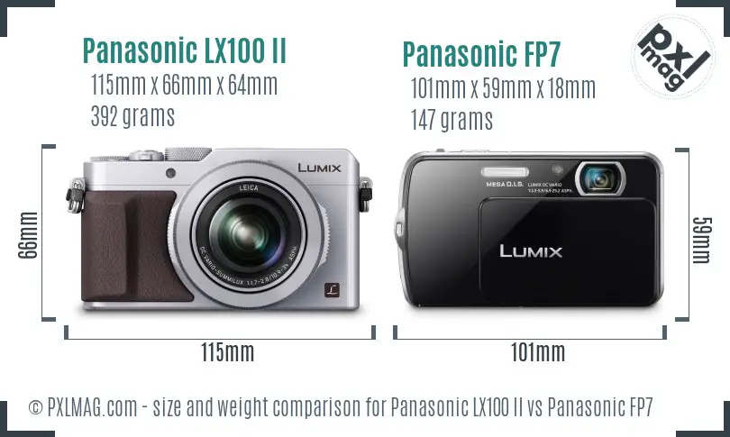 Panasonic LX100 II vs Panasonic FP7 size comparison