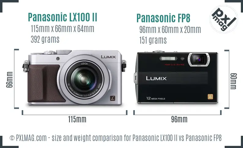 Panasonic LX100 II vs Panasonic FP8 size comparison
