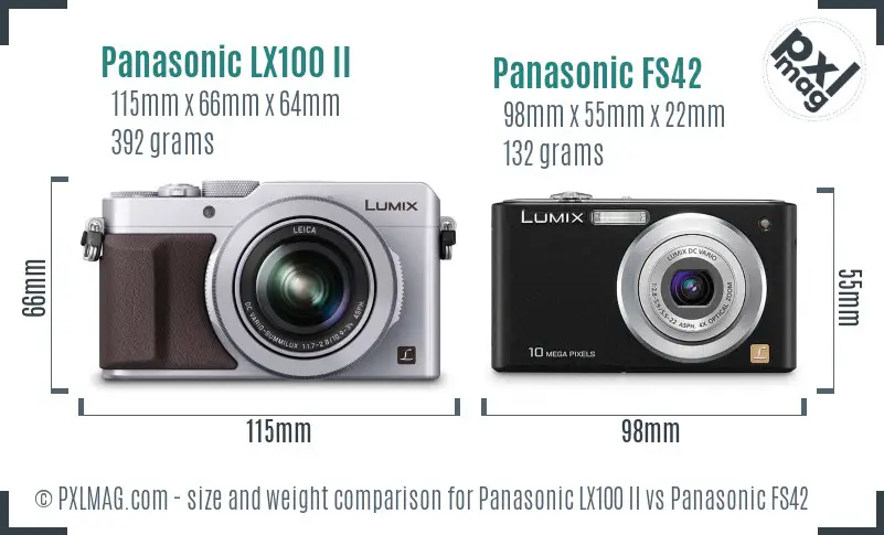 Panasonic LX100 II vs Panasonic FS42 size comparison