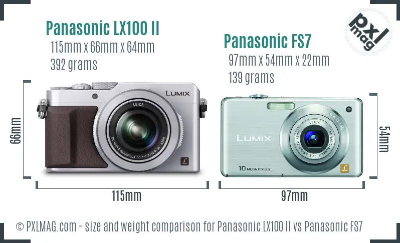 Panasonic LX100 II vs Panasonic FS7 size comparison Panasonic LX100 II vs Panasonic FS7 size comparison
