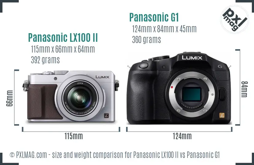 Panasonic LX100 II vs Panasonic G1 size comparison
