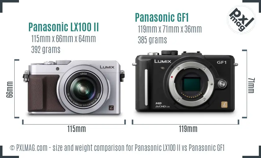 Panasonic LX100 II vs Panasonic GF1 size comparison Panasonic LX100 II vs Panasonic GF1 size comparison