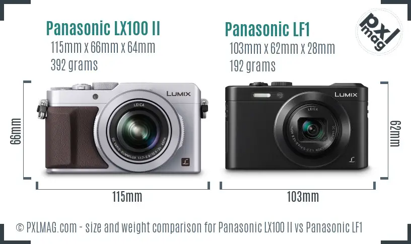 Panasonic LX100 II vs Panasonic LF1 size comparison
