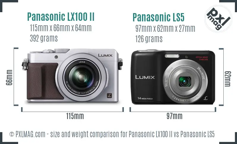 Panasonic LX100 II vs Panasonic LS5 size comparison