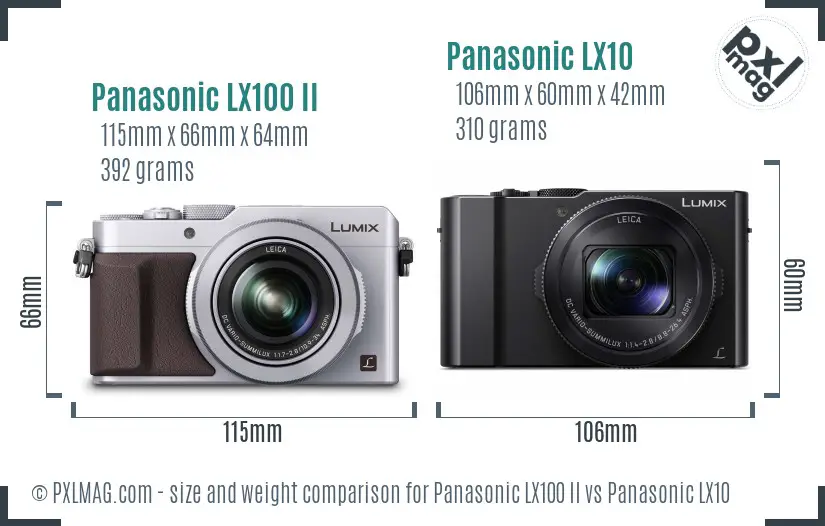Panasonic LX100 II vs Panasonic LX10 size comparison