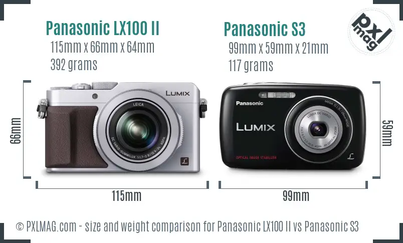 Panasonic LX100 II vs Panasonic S3 size comparison Panasonic LX100 II vs Panasonic S3 size comparison