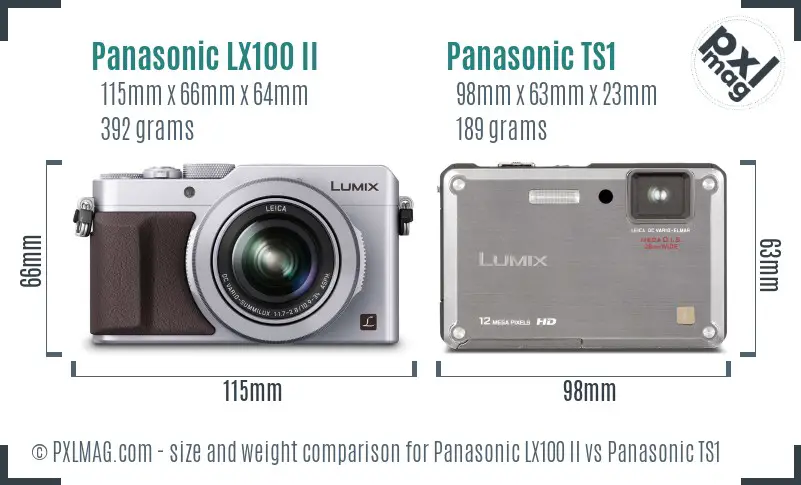 Panasonic LX100 II vs Panasonic TS1 size comparison Panasonic LX100 II vs Panasonic TS1 size comparison