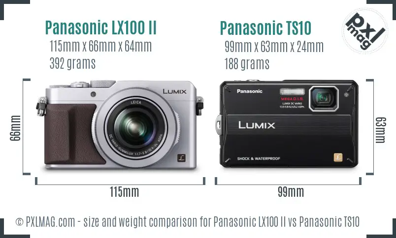 Panasonic LX100 II vs Panasonic TS10 size comparison