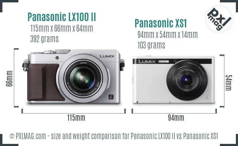 Panasonic LX100 II vs Panasonic XS1 size comparison