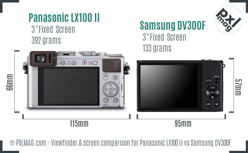 Panasonic LX100 II vs Samsung DV300F Screen and Viewfinder comparison Panasonic LX100 II vs Samsung DV300F Screen and Viewfinder comparison