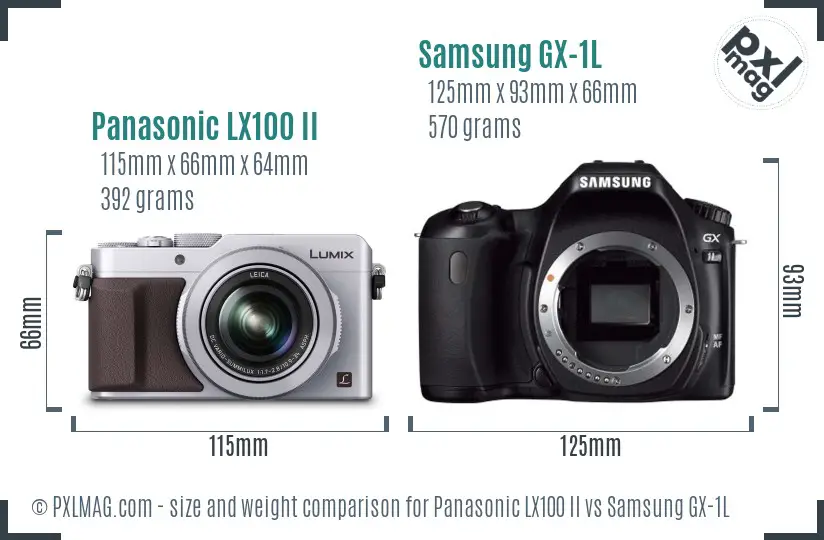 Panasonic LX100 II vs Samsung GX-1L size comparison