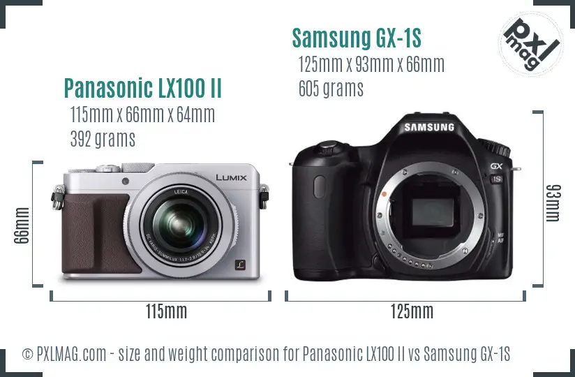 Panasonic LX100 II vs Samsung GX-1S size comparison