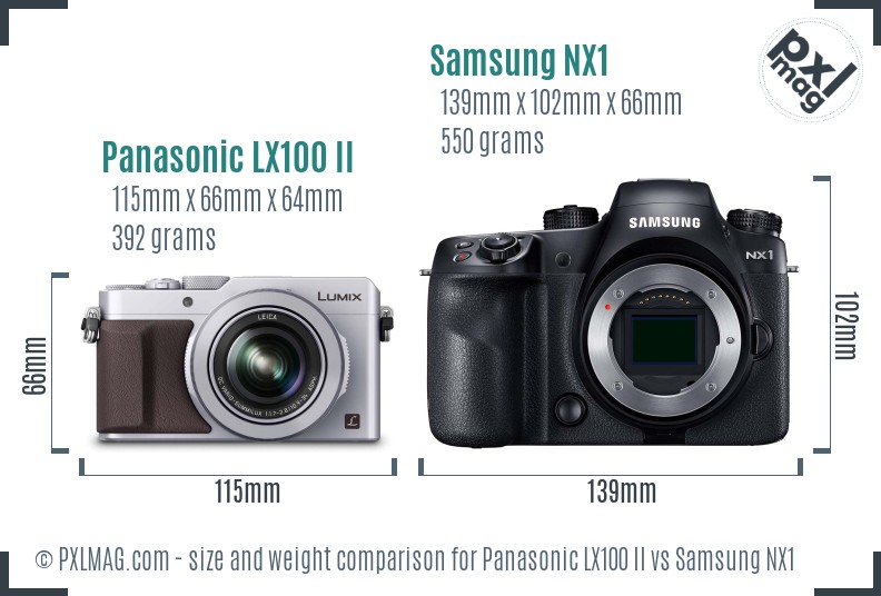 Panasonic LX100 II vs Samsung NX1 size comparison Panasonic LX100 II vs Samsung NX1 size comparison