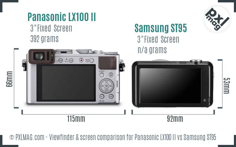 Panasonic LX100 II vs Samsung ST95 Screen and Viewfinder comparison