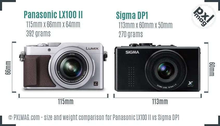 Panasonic LX100 II vs Sigma DP1 size comparison