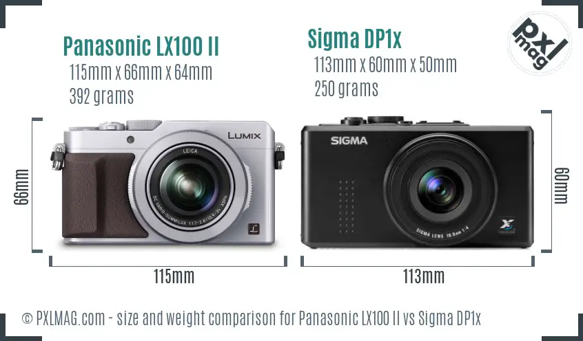 Panasonic LX100 II vs Sigma DP1x size comparison