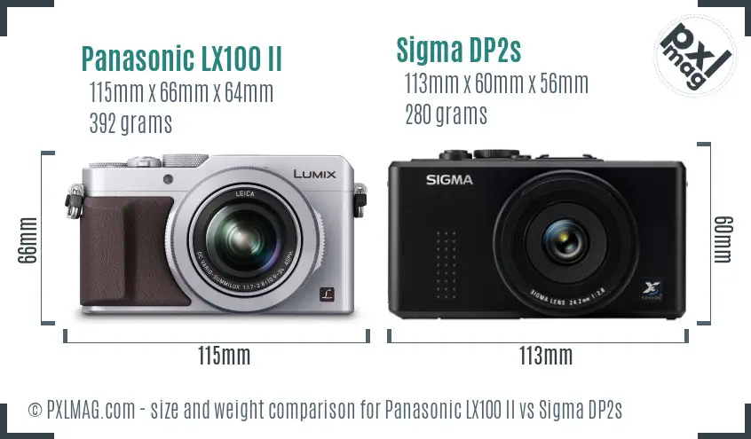 Panasonic LX100 II vs Sigma DP2s size comparison