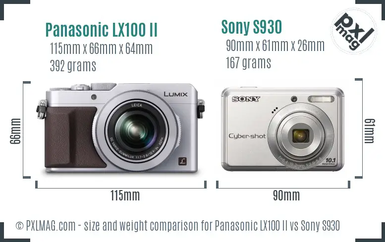 Panasonic LX100 II vs Sony S930 size comparison