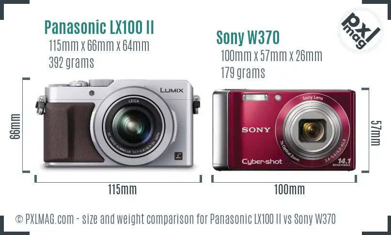 Panasonic LX100 II vs Sony W370 size comparison Panasonic LX100 II vs Sony W370 size comparison