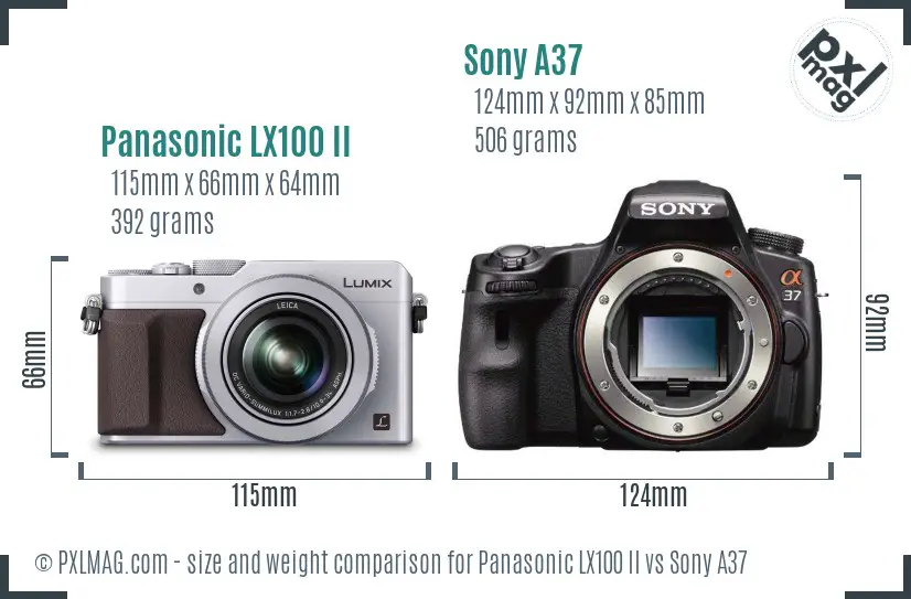 Panasonic LX100 II vs Sony A37 size comparison