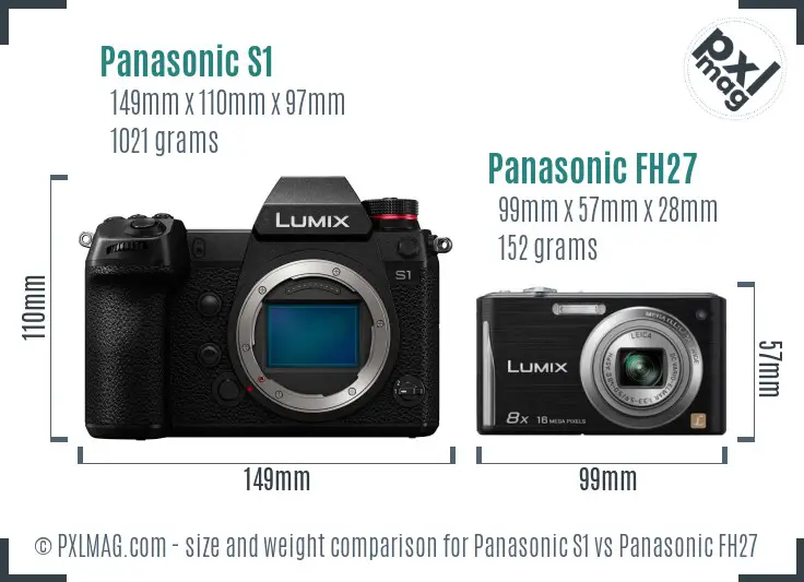 Panasonic S1 vs Panasonic FH27 size comparison
