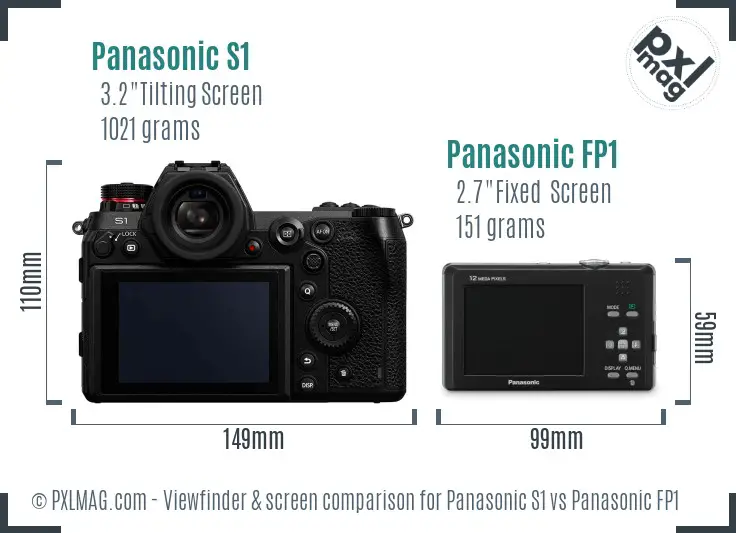 Panasonic S1 vs Panasonic FP1 Screen and Viewfinder comparison