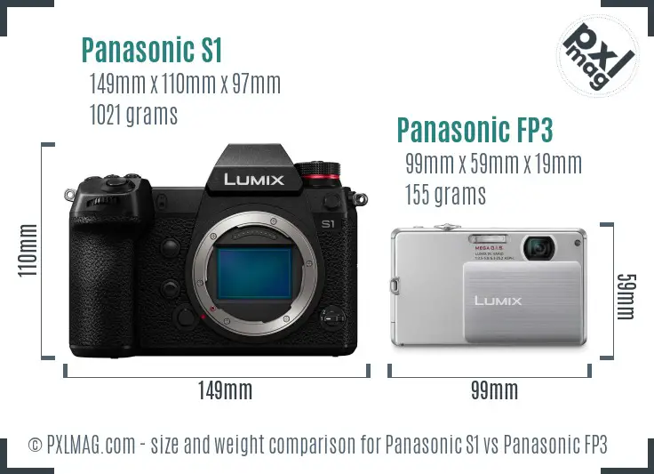Panasonic S1 vs Panasonic FP3 size comparison
