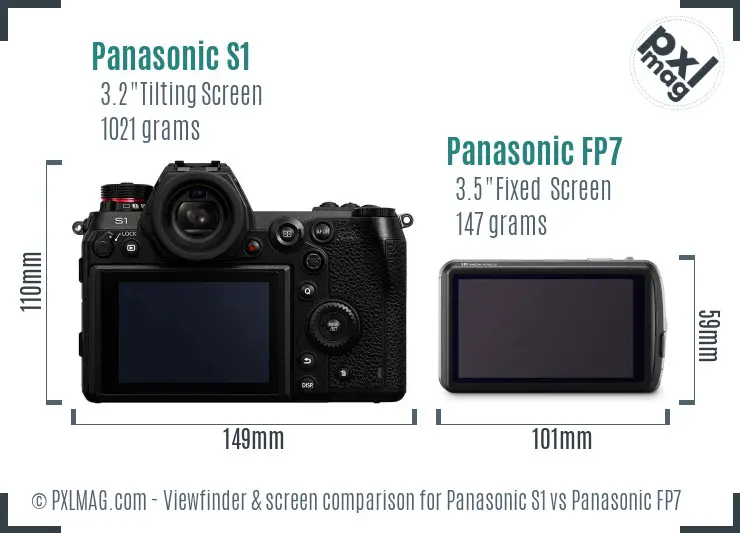 Panasonic S1 vs Panasonic FP7 Screen and Viewfinder comparison