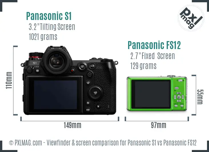 Panasonic S1 vs Panasonic FS12 Screen and Viewfinder comparison