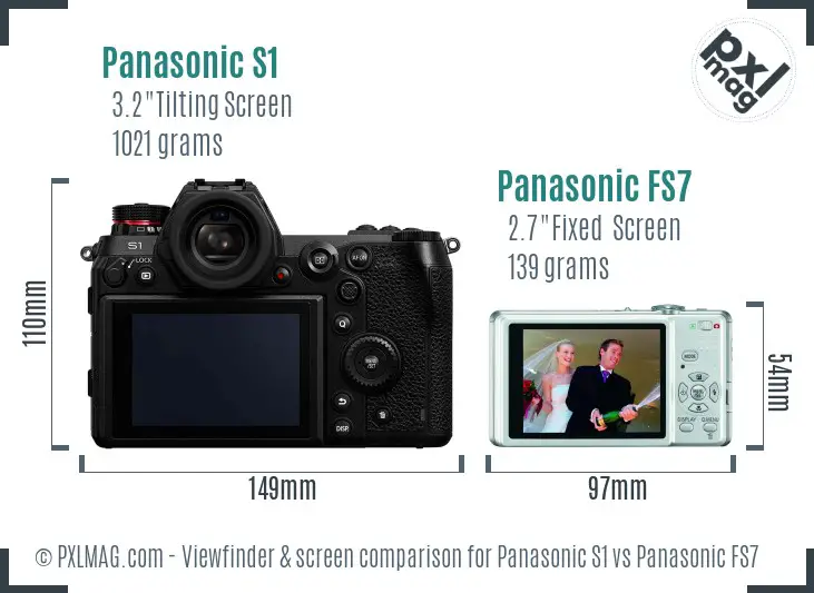 Panasonic S1 vs Panasonic FS7 Screen and Viewfinder comparison