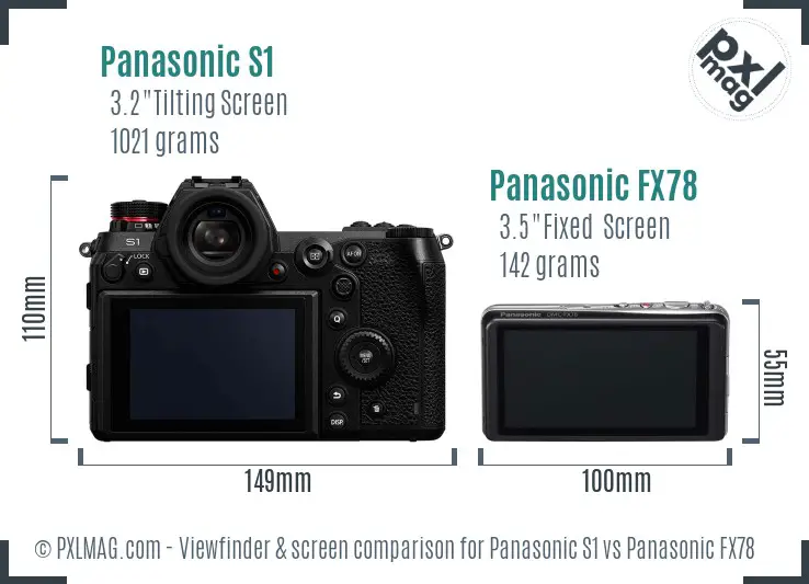 Panasonic S1 vs Panasonic FX78 Screen and Viewfinder comparison