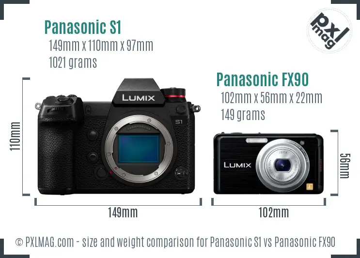 Panasonic S1 vs Panasonic FX90 size comparison