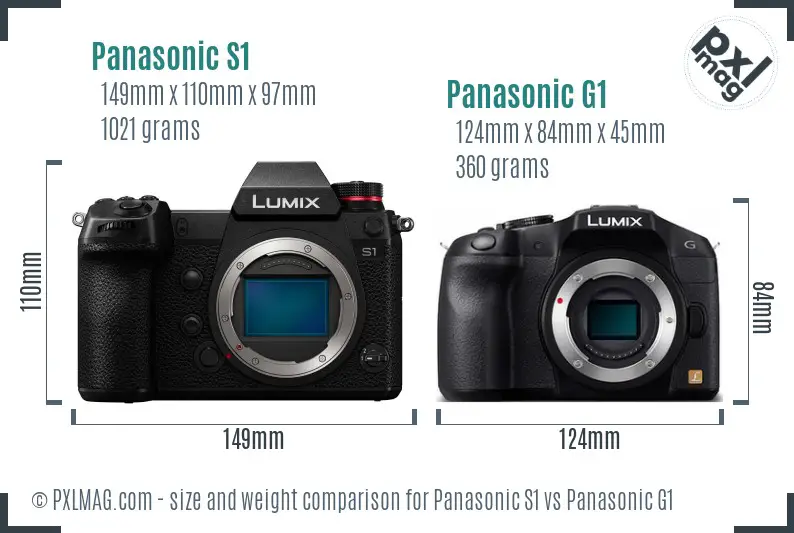 Panasonic S1 vs Panasonic G1 size comparison