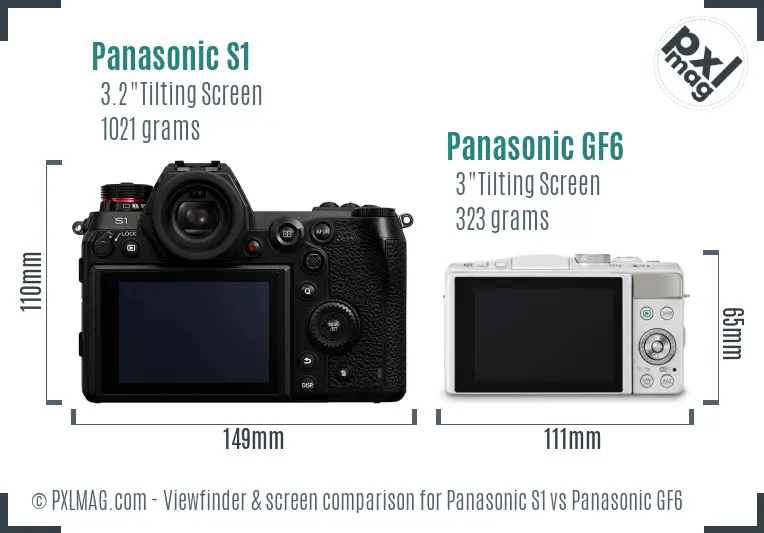 Panasonic S1 vs Panasonic GF6 Screen and Viewfinder comparison