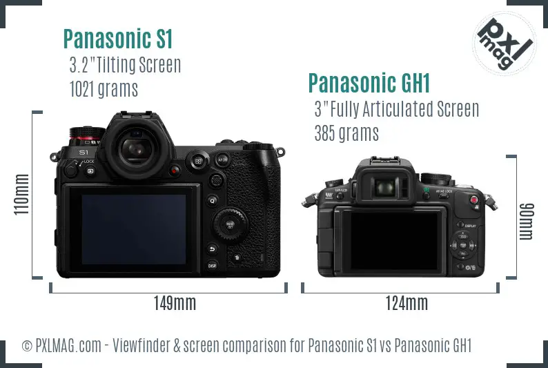 Panasonic S1 vs Panasonic GH1 Screen and Viewfinder comparison