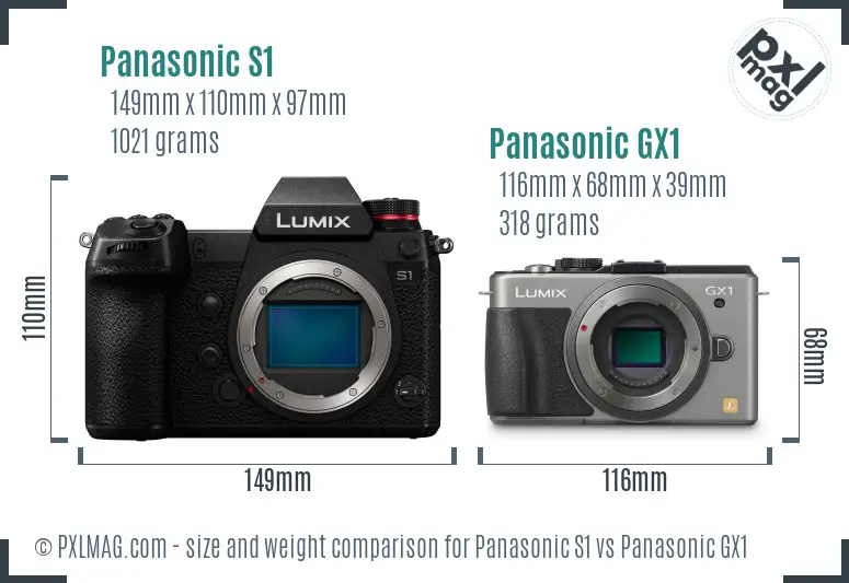 Panasonic S1 vs Panasonic GX1 size comparison