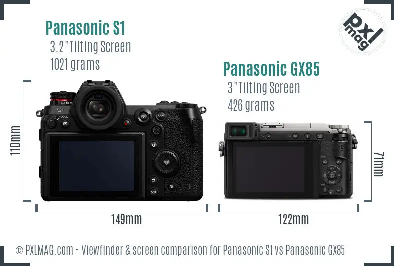 Panasonic S1 vs Panasonic GX85 Screen and Viewfinder comparison