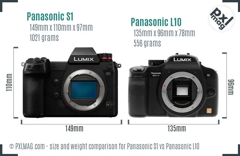 Panasonic S1 vs Panasonic L10 size comparison