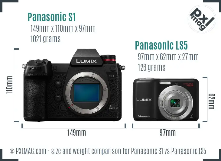 Panasonic S1 vs Panasonic LS5 size comparison Panasonic S1 vs Panasonic LS5 size comparison